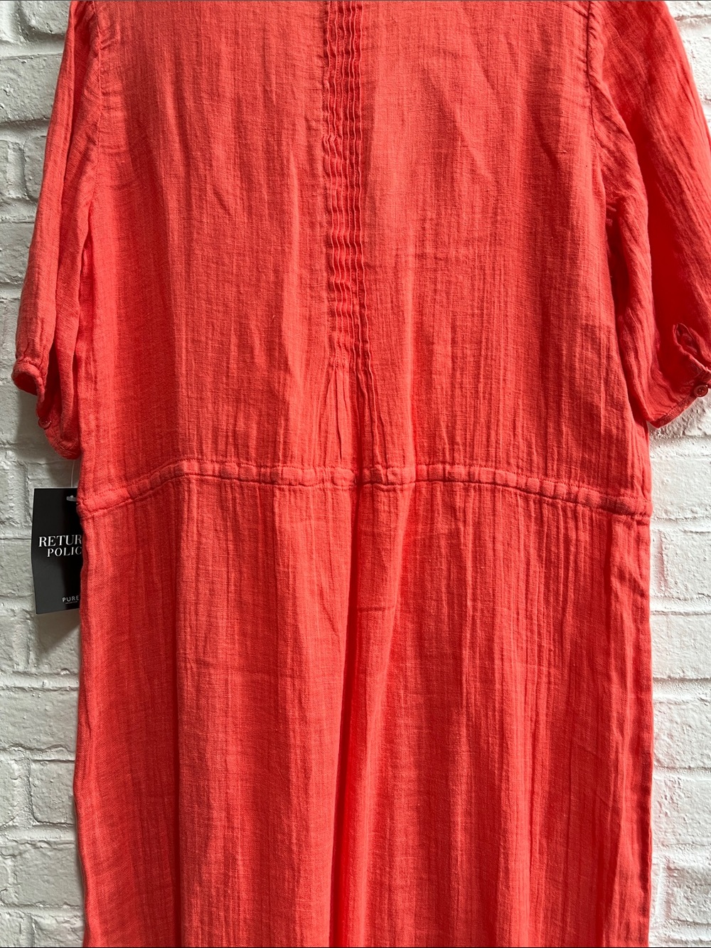PURE COLLECTION Red Vneck Short sleeve Maxi Dress Dainty Pleats Drawstring waist - Picture 10 of 16